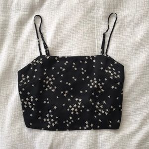Black and white star top